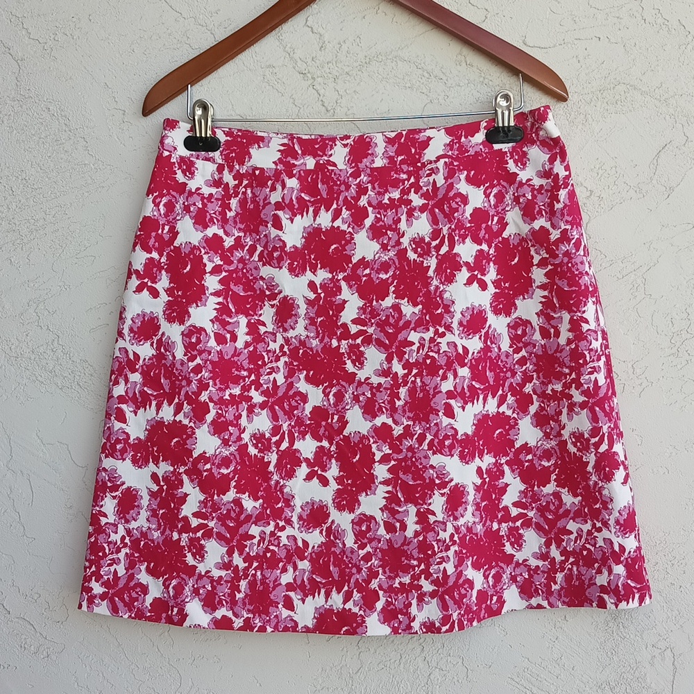 MARGARET M Floral A Line Mini Skirt Size L